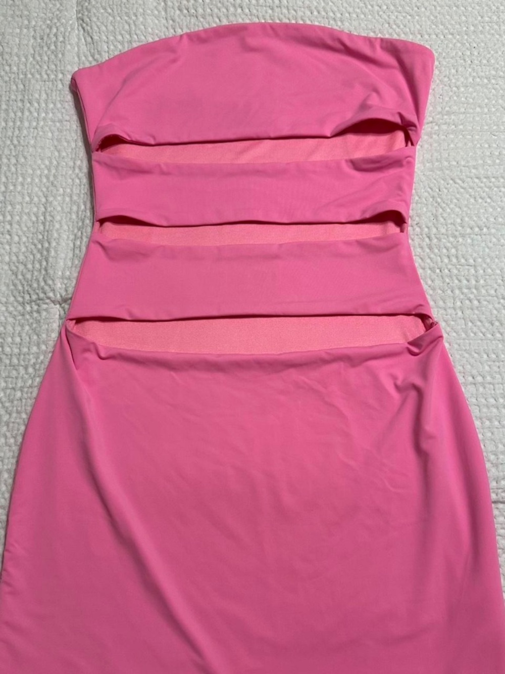 White Fox Hot Pink Cut-Out Strapless Mini Dress — Size Small
